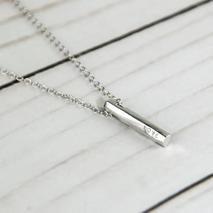 Sterling Silver Love Bar Necklace