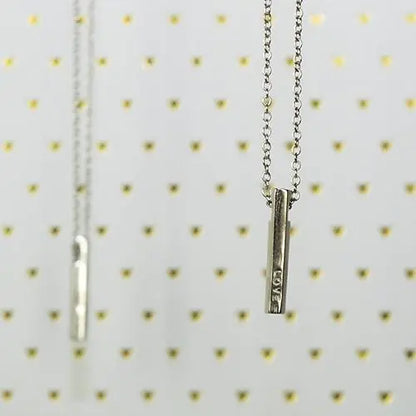 Sterling Silver Love Bar Necklace