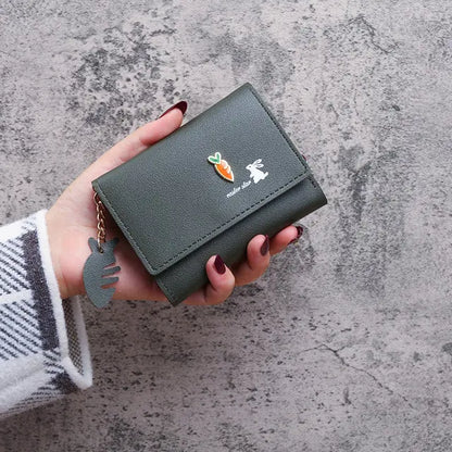 Cute Cat Short Wallet Leather Small Purse