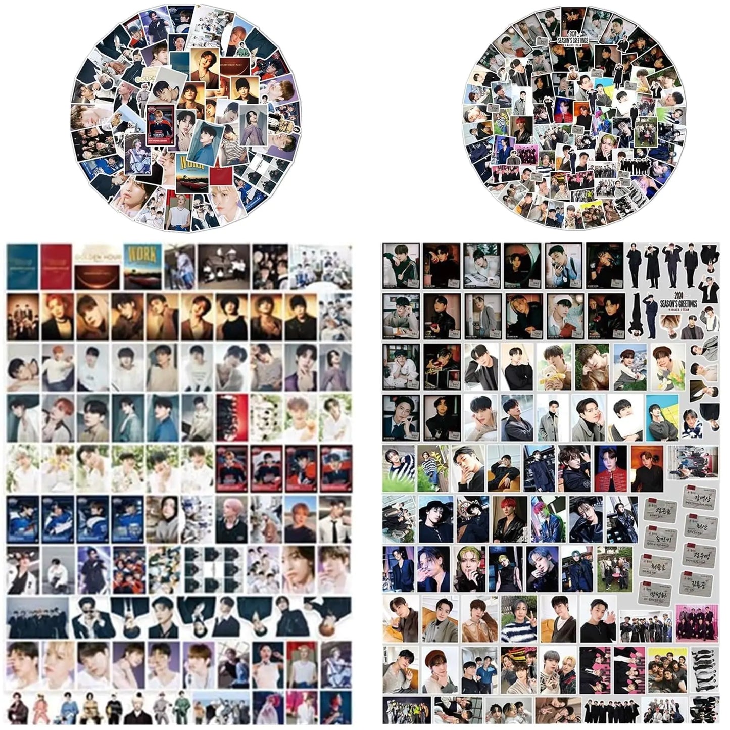 190PCS ATEEZ Stickers Cartoon Laptop Sticker Great for Skateboard Car Bicycle Door Snowboard Waterproof Schoolbags(Black)