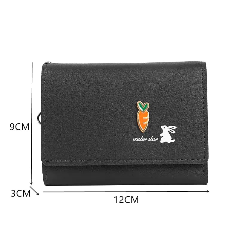 Cute Cat Short Wallet Leather Small Purse